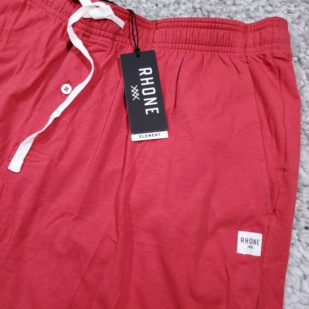 Rhone Element Lounge Pants Red Men's Size XL Organic Pima Cotton Pockets